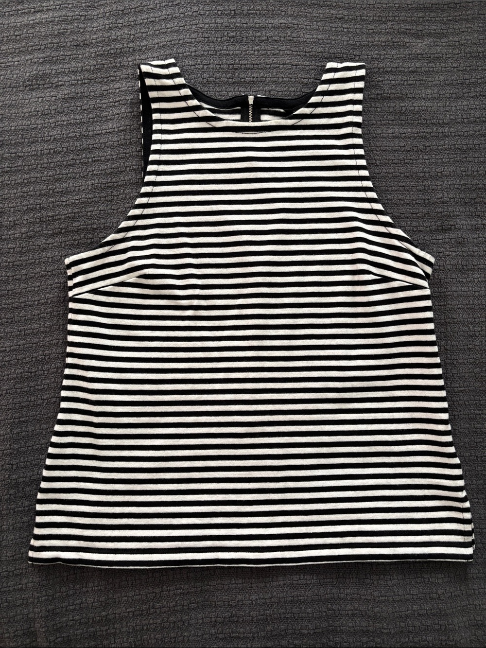 Banana Republic Black & White Striped High-Neck Tank
